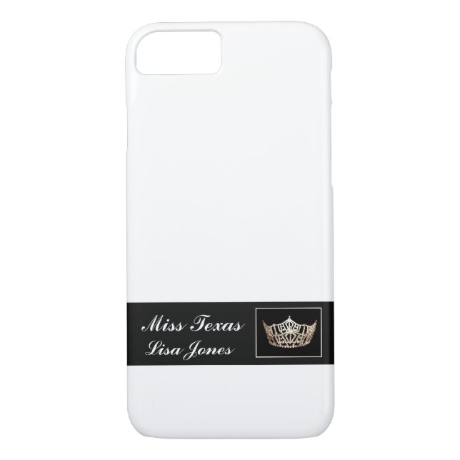 iPhone 7 Coque Pageant Nom Couronne & Personnalisé (Dos)
