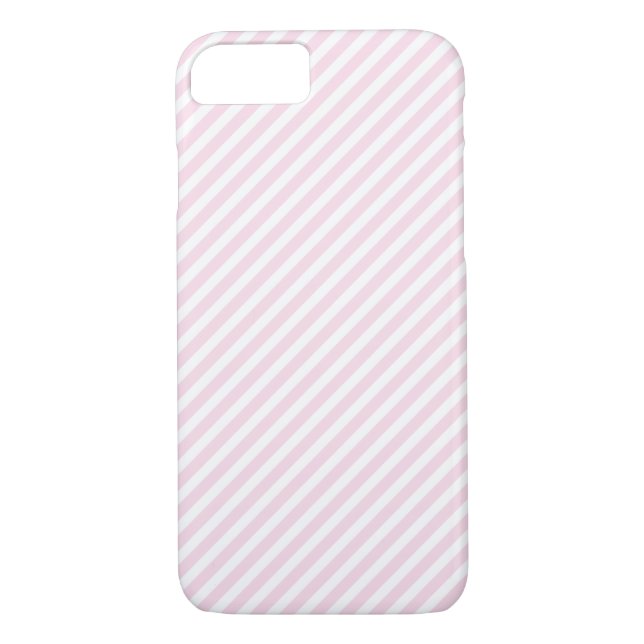 iPhone 7 Coque rayé rose et blanc (Dos)
