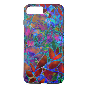 iPhone 7 Plus Coque Floral Abstrait verre