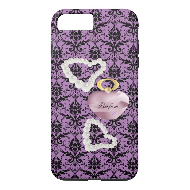 iPhone 7 Plus Parfum&Pearls Purple Damask iPhone7Plus Coque dur (Dos)