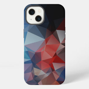 Etui iPhone 13 Bleu rouge Abstrait Pyramide Coque Motif -