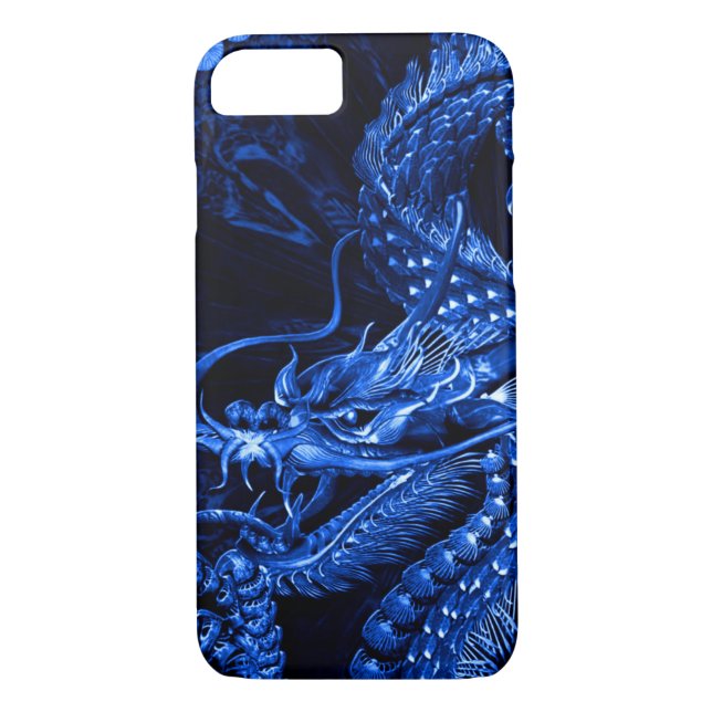 iPhone Blue Chinese Dragon Art Coque (Dos)