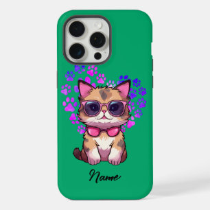 iPhone 15 Pro Max Chat Cool personnalisé en Coque lunettes de soleil