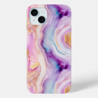 iPhone coloré 15 Coque Agate Vibrant Marbré Gem