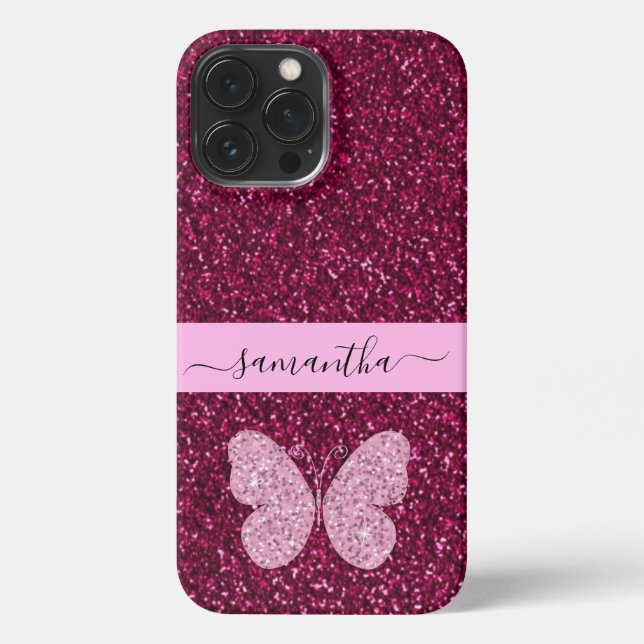 iPhone Coque de Bourgogne avec nom personnel et mouche (Verso)