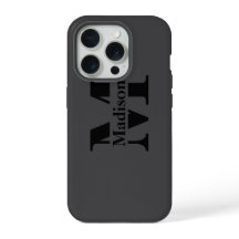 Coque de monogramme noir minimal moderne