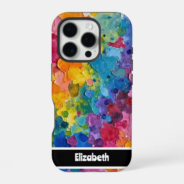 iPhone Coque de smartphone abstrait géométrique Impasto v (Verso)