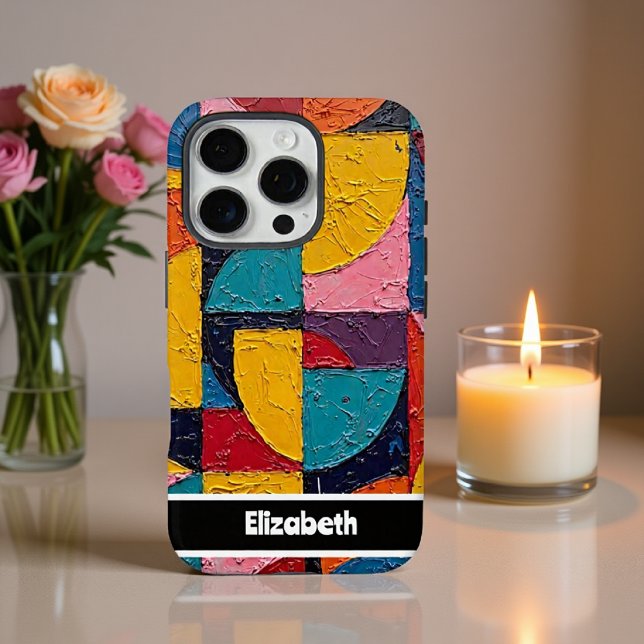 iPhone Coque de smartphone abstrait géométrique Impasto v (Créateur téléchargé)