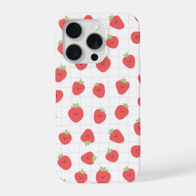 iPhone Coque de téléphone à motif de fraise sucrée. (Verso)