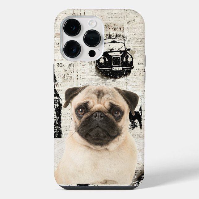 iPhone Coque de téléphone Cute Pug #01 (Verso)