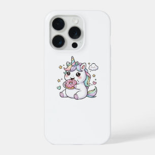 iPhone 15 Pro Coque de téléphone Donut Licorne Kawaii Mignonne 