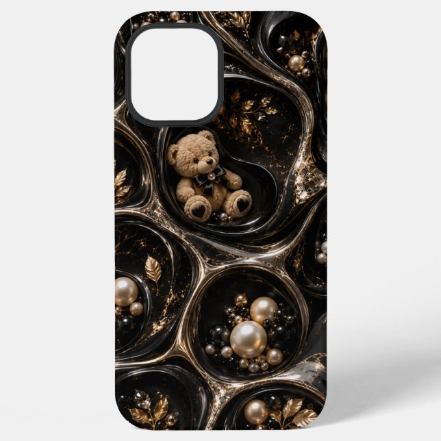 iPhone coque de téléphone style ours en peluche perle noi (Verso)