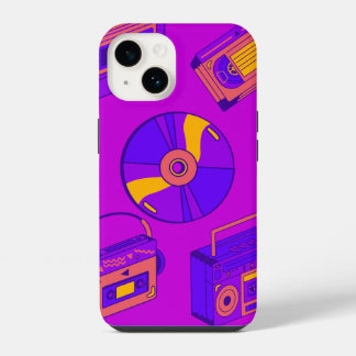 Pour iPhone 14 Coque de téléphonie mobile rétro violet
