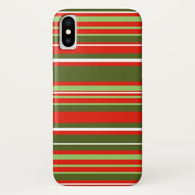 iPhone / coque ipad rayé rouge, vert et blanc (Dos)
