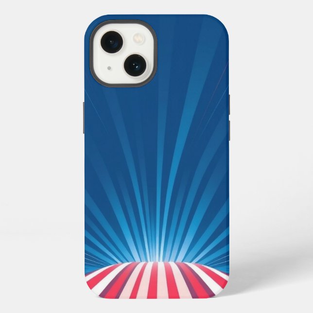 iPhone Coque Mobile Chemin Rouge et Blanc avec Rayons Ble (Verso)