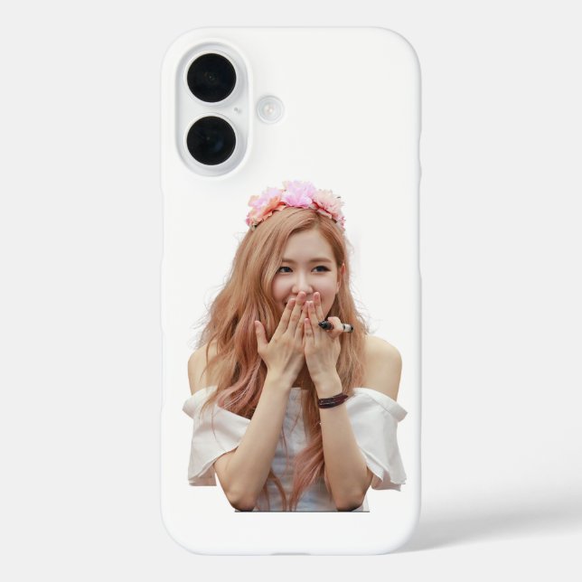 iphone coque personnalisé 16 rose noir rose (Verso)