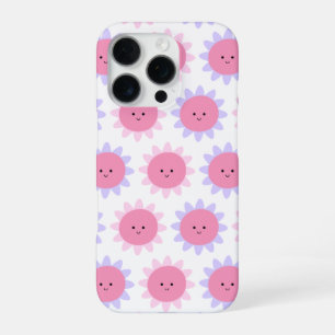 iPhone 16 Pro coquet motif de fleur souriante pour coque d'iphon