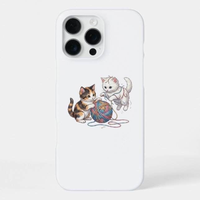 iPhone Coquettes Chaton Jouant avec Pelote de Fils Coque  (Verso)