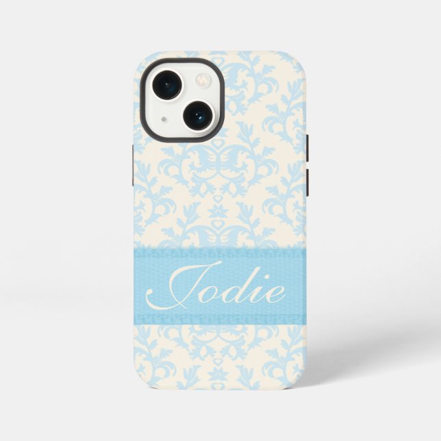 iPhone Damas bleu clair & crème coque (Verso)