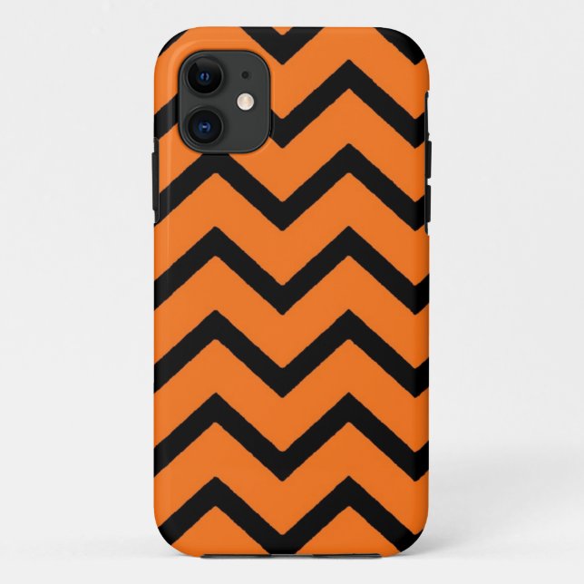 Iphone de style chevron orange noir 5 coque (Dos)