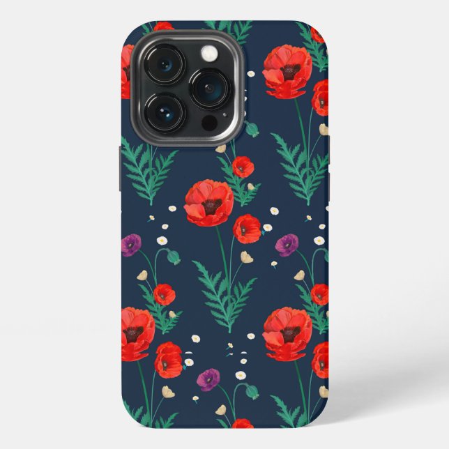 iPhone Étui Fleurs de Coquelicot Conception - Coque iPhon (Dos)