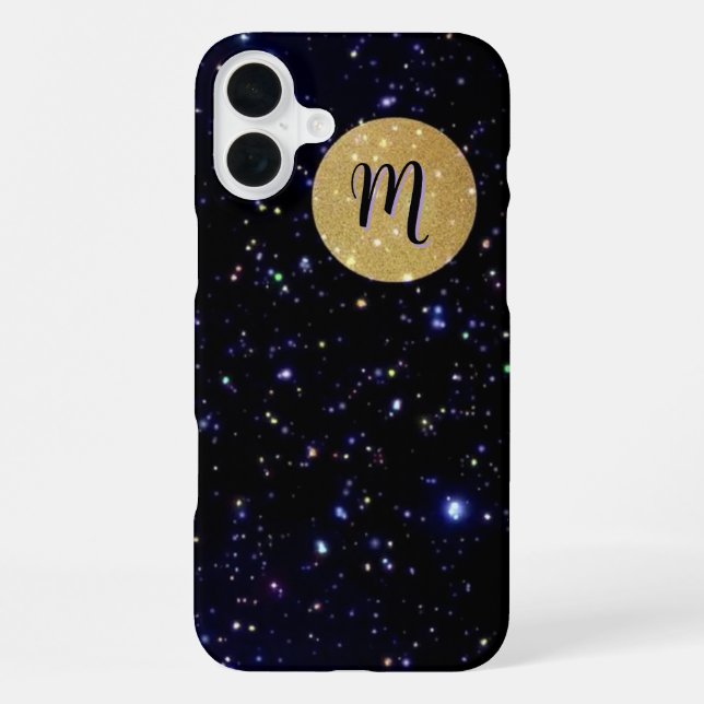 iPhone Étui Monogramme Galaxie Clair de Lune - Mate Coque (Verso)