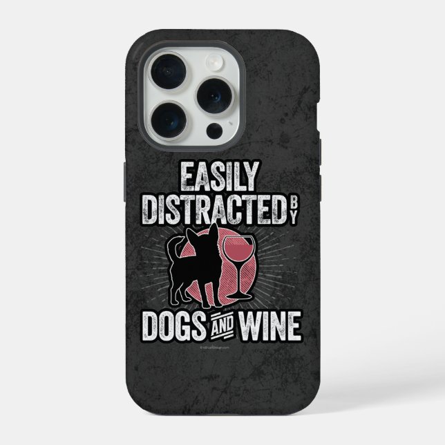 iPhone Facilement distrait par les chiens et le Coque de  (Verso)