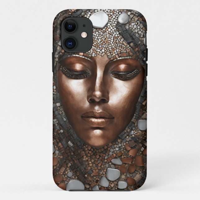 iPhone / Femme coque ipad Cuivre visage Mosiac (Dos)