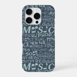 iPhone 16 Pro Genres de musique Word Collage coque