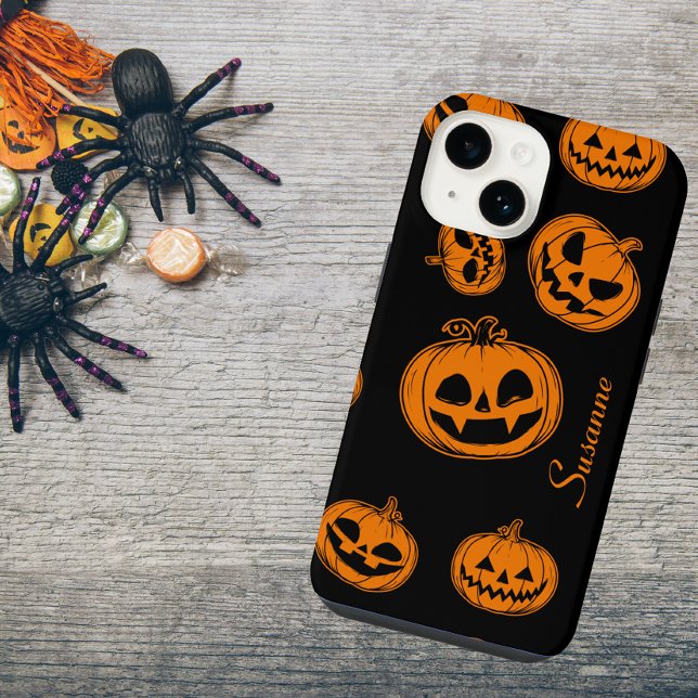 iPhone Halloween Citrouille Motif Téléphone 14 Coque (Créateur téléchargé)