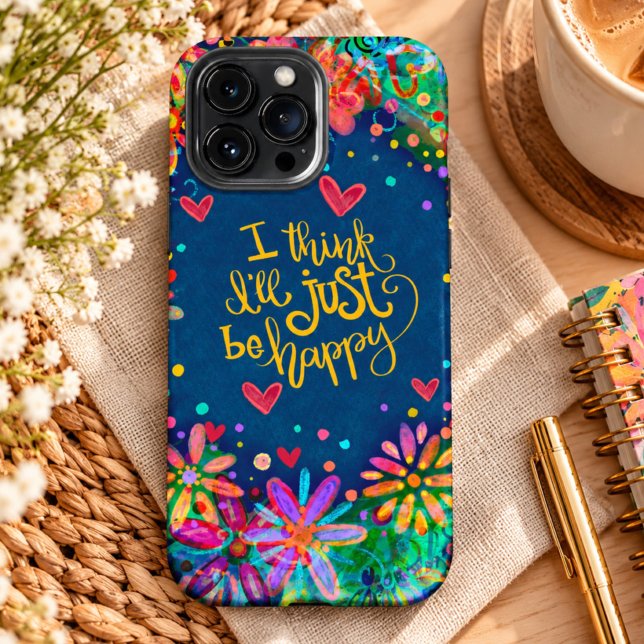 iPhone Juste être Joyeux Citation Inspirivité Coque iPhon (Créateur téléchargé)