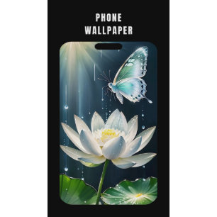 iPhone 16 Plus Lotus Floral Butterfly Monogrammed Coque - Mate
