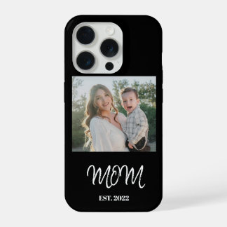 iPhone 15 Pro Maman établie, Photo, Écriture, Coque de téléphone