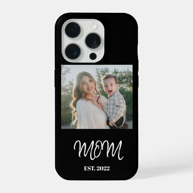 iPhone Maman établie, Photo, Écriture, Coque de téléphone (Verso)