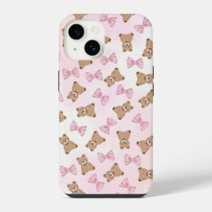 Pour iPhone 14 Mignon ours en peluche & noeud papillon Coque iPho