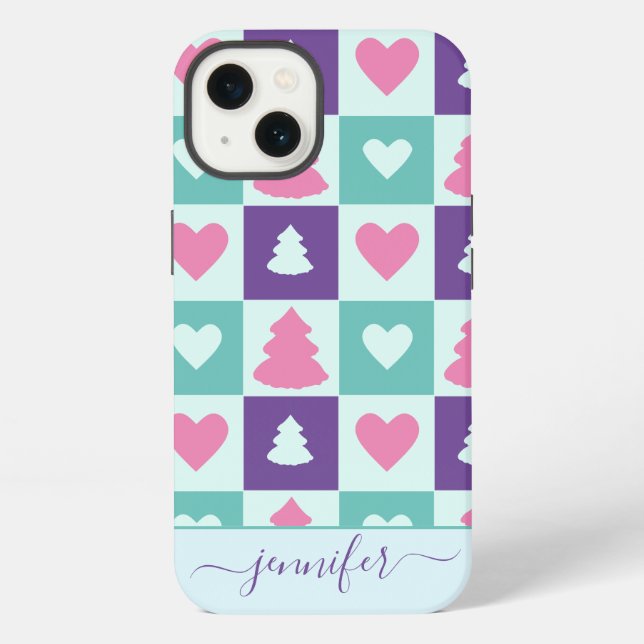 iPhone Modèle de sapin de Noël simplement Case-Mate Coque (Verso)