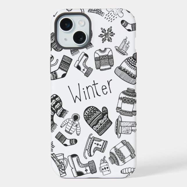 iPhone Modèle de thème d'hiver pour contour de coque d'iP (Verso)
