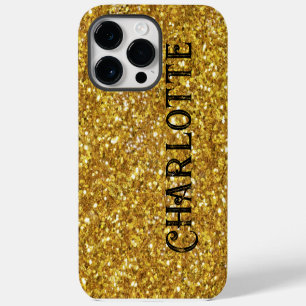 Pour iPhone 14 Pro Max Motif pailleté scintillant or Coque Case-Mate po
