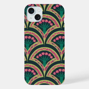 iPhone 15 Plus motif vert en forme de coque