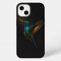 Noir 4 Luxe coque iphone, Colibri Bleu-Or