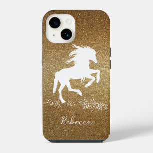 Pour iPhone 14 Parties scintillant d'or Unicorn Coque-Mate coque