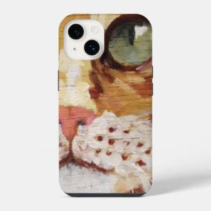 Pour iPhone 14 Peinture de chat tigré orange Détail Coque Case-Ma