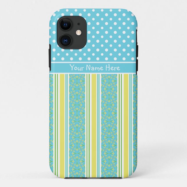 Iphone personnalisé 5/5 s Coque : Daffodils Stripe (Dos)