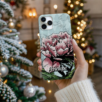 iPhone 16 Pro Pivoine en multimédia personnalisée - Coque de tél
