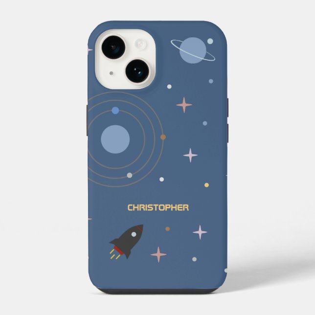 iPhone Planètes & Fusée, Coque de Téléphone Espace Extéri (Verso)