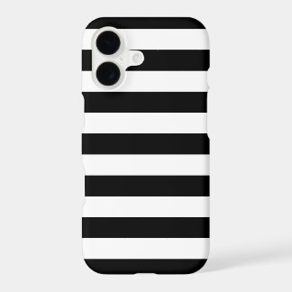 iPhone, Plus ou Pro Coque - Bandes noires et blanc