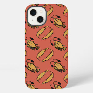 Etui iPhone 13 Poisson égyptien et crocodile sur coque ipad rouge