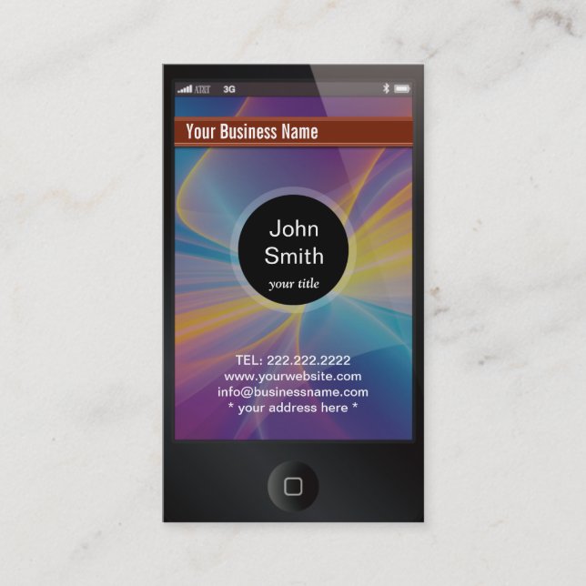 iPhone ressemble à un Carte de visite foncé (Devant)
