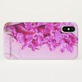 Iphone rose orchidée coque personnalisé (Dos (Horizontal))
