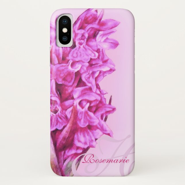 Iphone rose orchidée coque personnalisé (Dos)